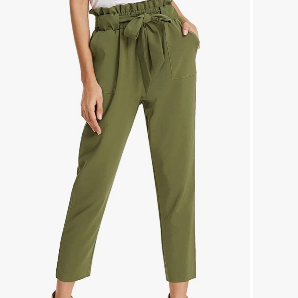 Cropped Paper Bag Pants